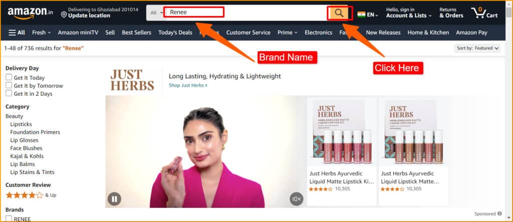 Amazon brand search