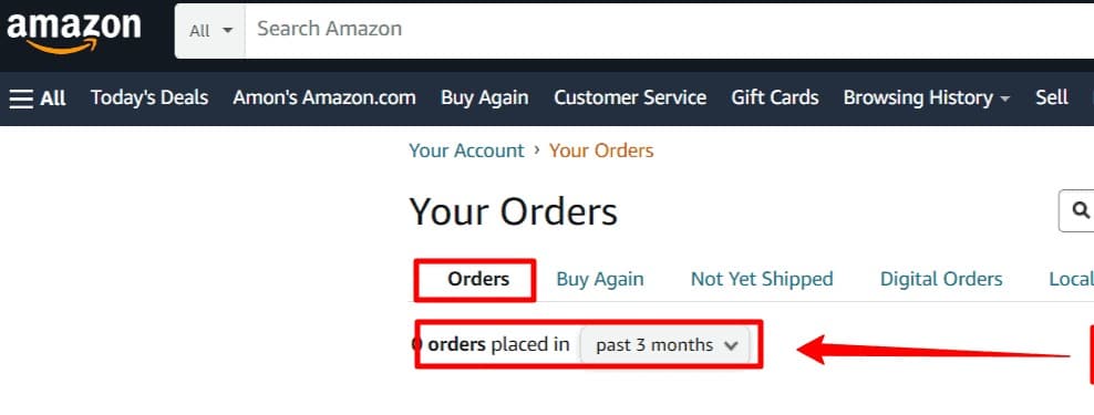 Amazon order list