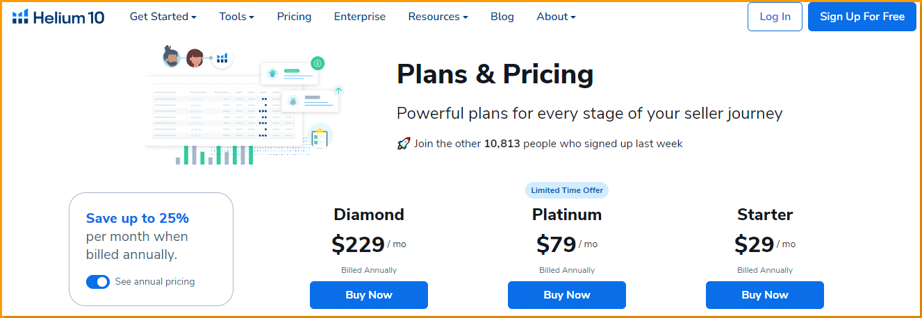 Helium 10 Pricing Plans