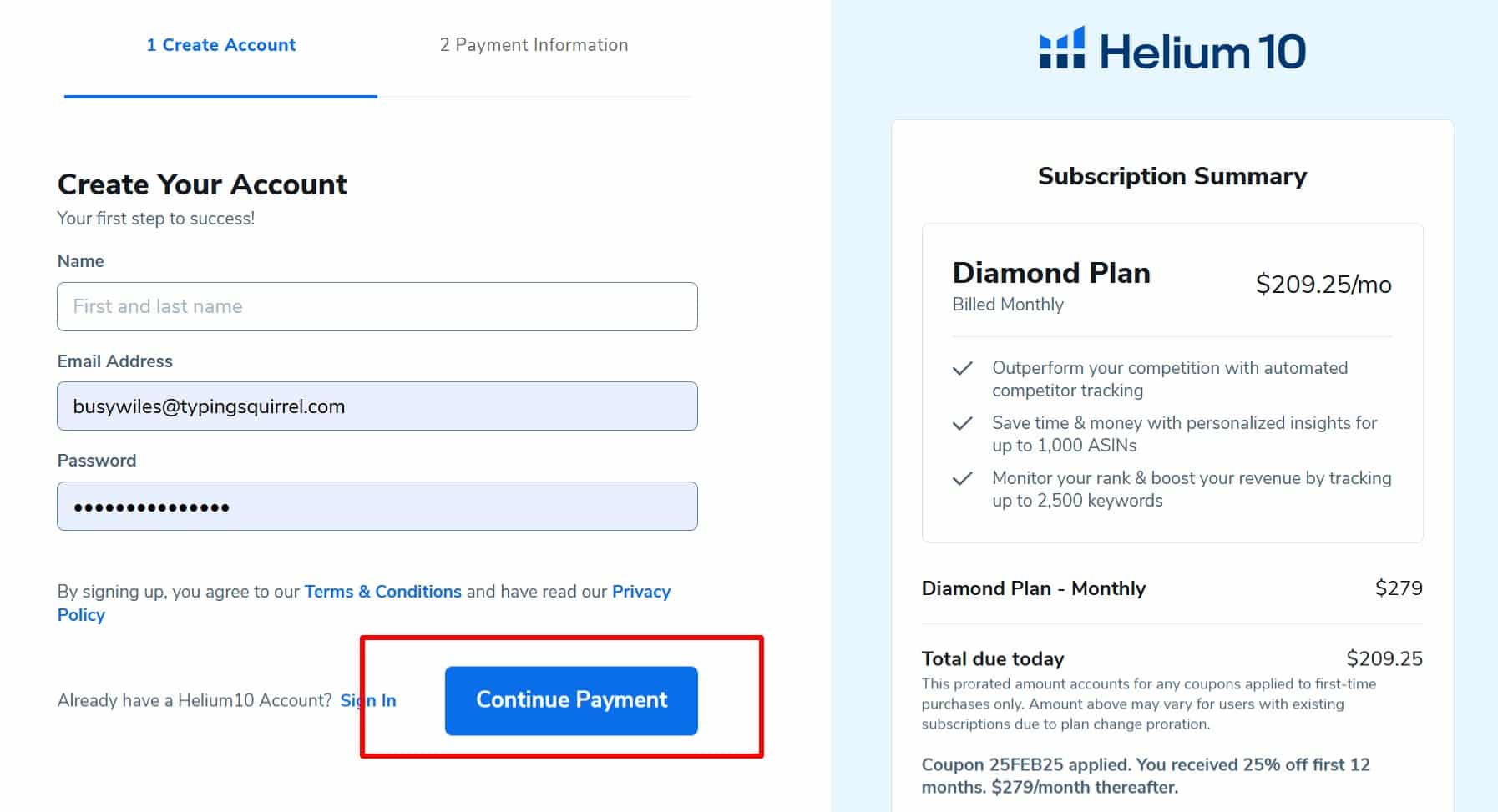 Helium-10-diamond- plan-Checkout